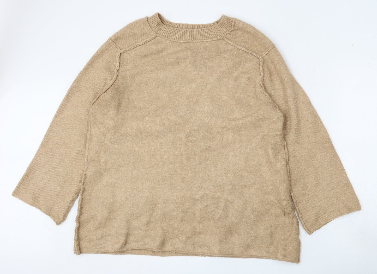 Womens UK Size S Zara Beige Pullover Jumper
