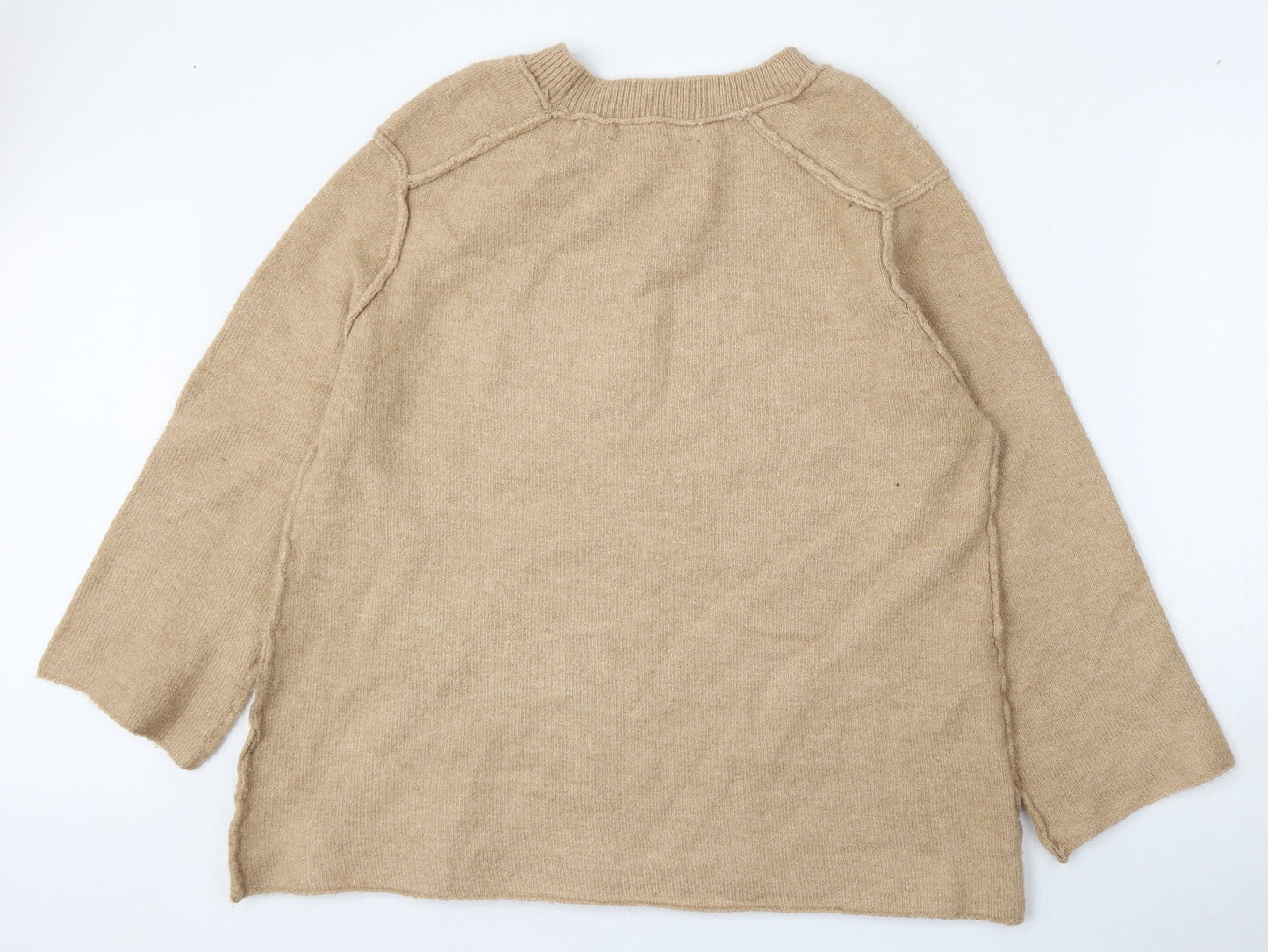 Womens UK Size S Zara Beige Pullover Jumper