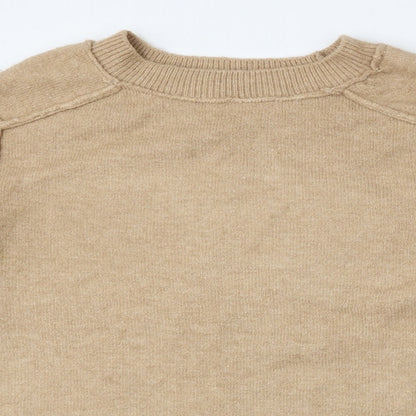 Womens UK Size S Zara Beige Pullover Jumper