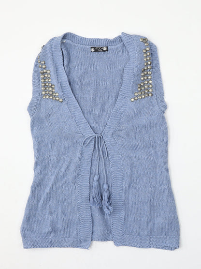 George Womens Blue Round Neck  Cotton Vest Jumper Size 16