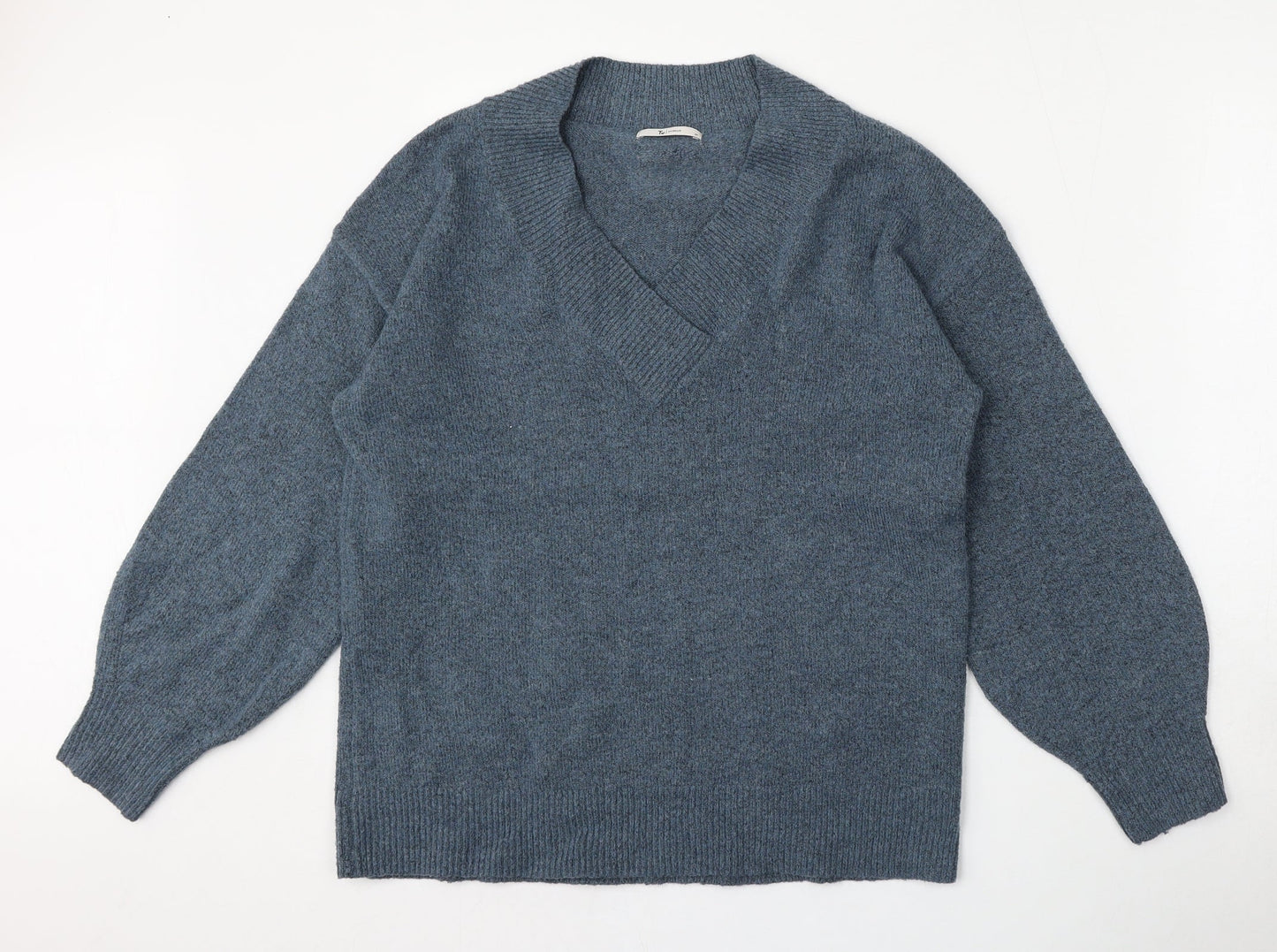 TU Mens Blue V-Neck  Acrylic Pullover Jumper Size M