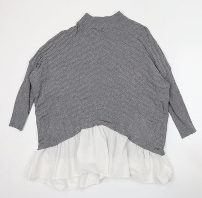 Womens UK Size S Cameo Grey Pullover Jumper