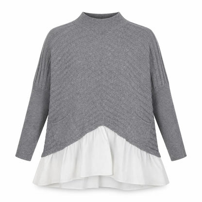 Womens UK Size S Cameo Grey Pullover Jumper