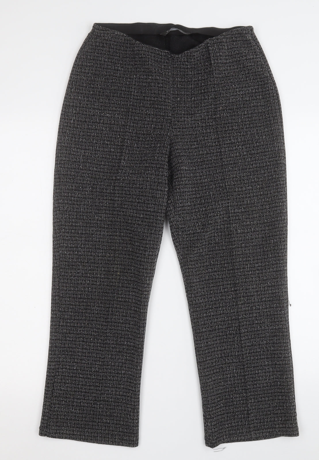 Womens UK Size 10 Preworn Regular Fit Dress Pants Black Trousers