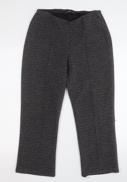 Womens UK Size 10 Preworn Regular Fit Dress Pants Black Trousers