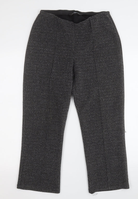 Womens UK Size 10 Preworn Regular Fit Dress Pants Black Trousers