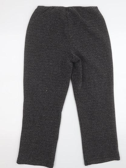 Womens UK Size 10 Preworn Regular Fit Dress Pants Black Trousers