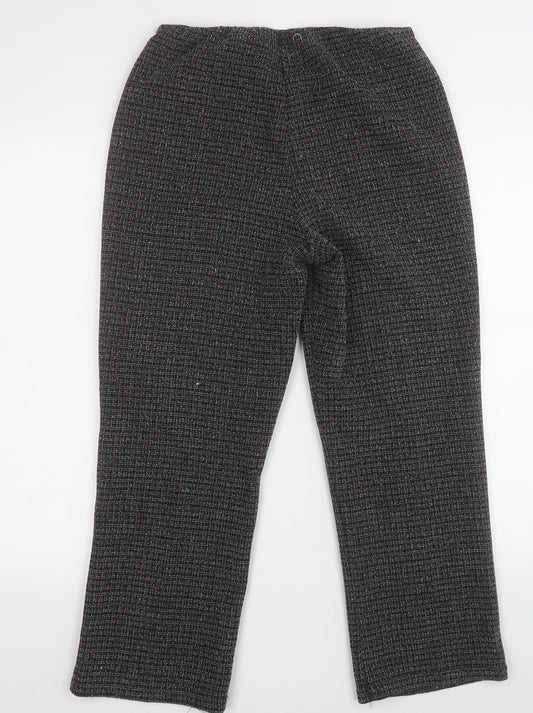 Womens UK Size 10 Preworn Regular Fit Dress Pants Black Trousers