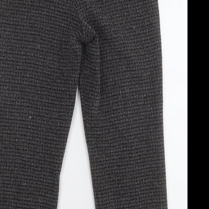 Womens UK Size 10 Preworn Regular Fit Dress Pants Black Trousers