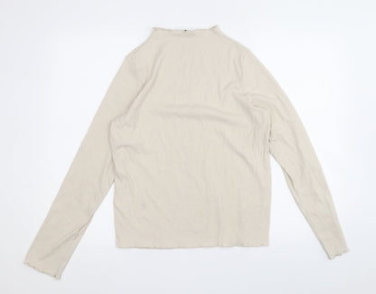 George Womens Beige  Polyester Basic T-Shirt Size 14 Round Neck