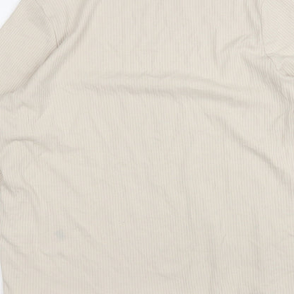 George Womens Beige  Polyester Basic T-Shirt Size 14 Round Neck