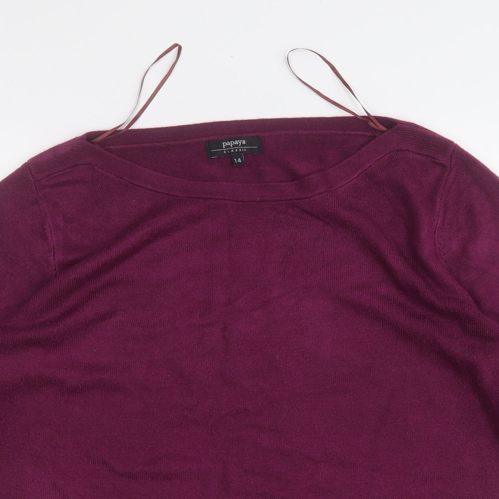 Womens UK Size 14 Papaya Purple Pullover Jumper
