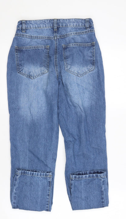 PARISIAN SIGNATURE Womens Blue  Cotton Skinny Jeans Size 6 L26 in Regular  - Distressed