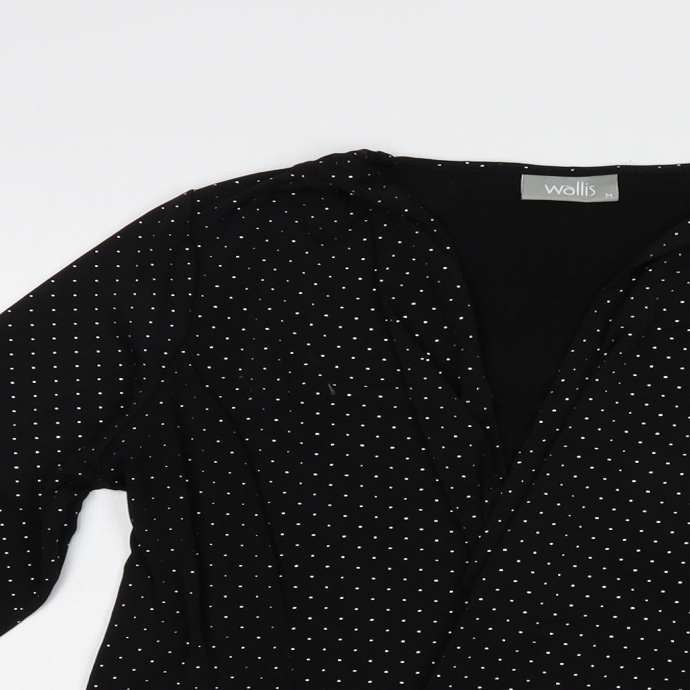 Womens UK Size M Wallis Black Kimono Blouse