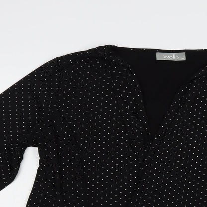 Womens UK Size M Wallis Black Kimono Blouse