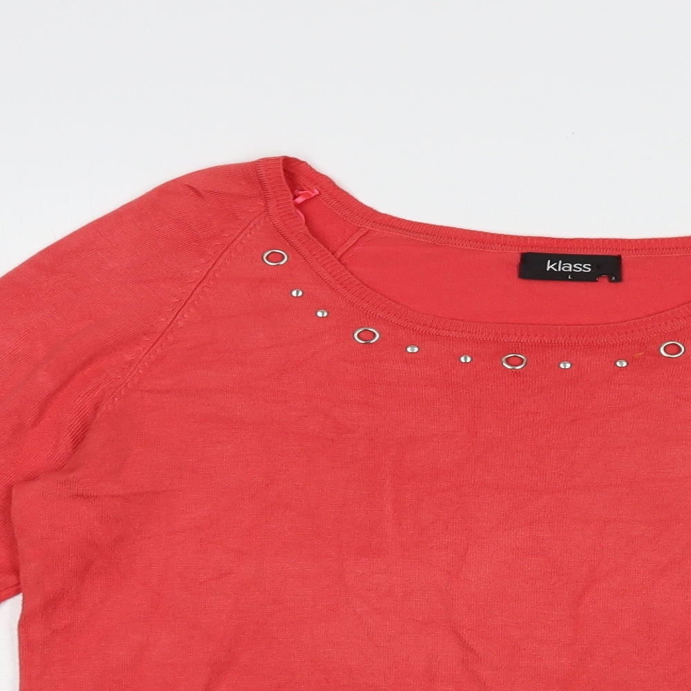 Womens UK Size L Klass Red Pullover Jumper