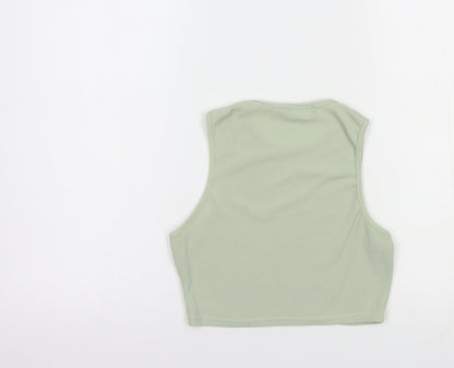 Vivichi Womens Green  Polyester Cropped Blouse Size L Crew Neck - Los Angeles