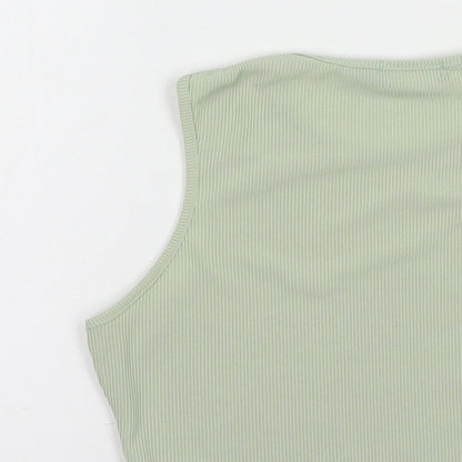 Vivichi Womens Green  Polyester Cropped Blouse Size L Crew Neck - Los Angeles