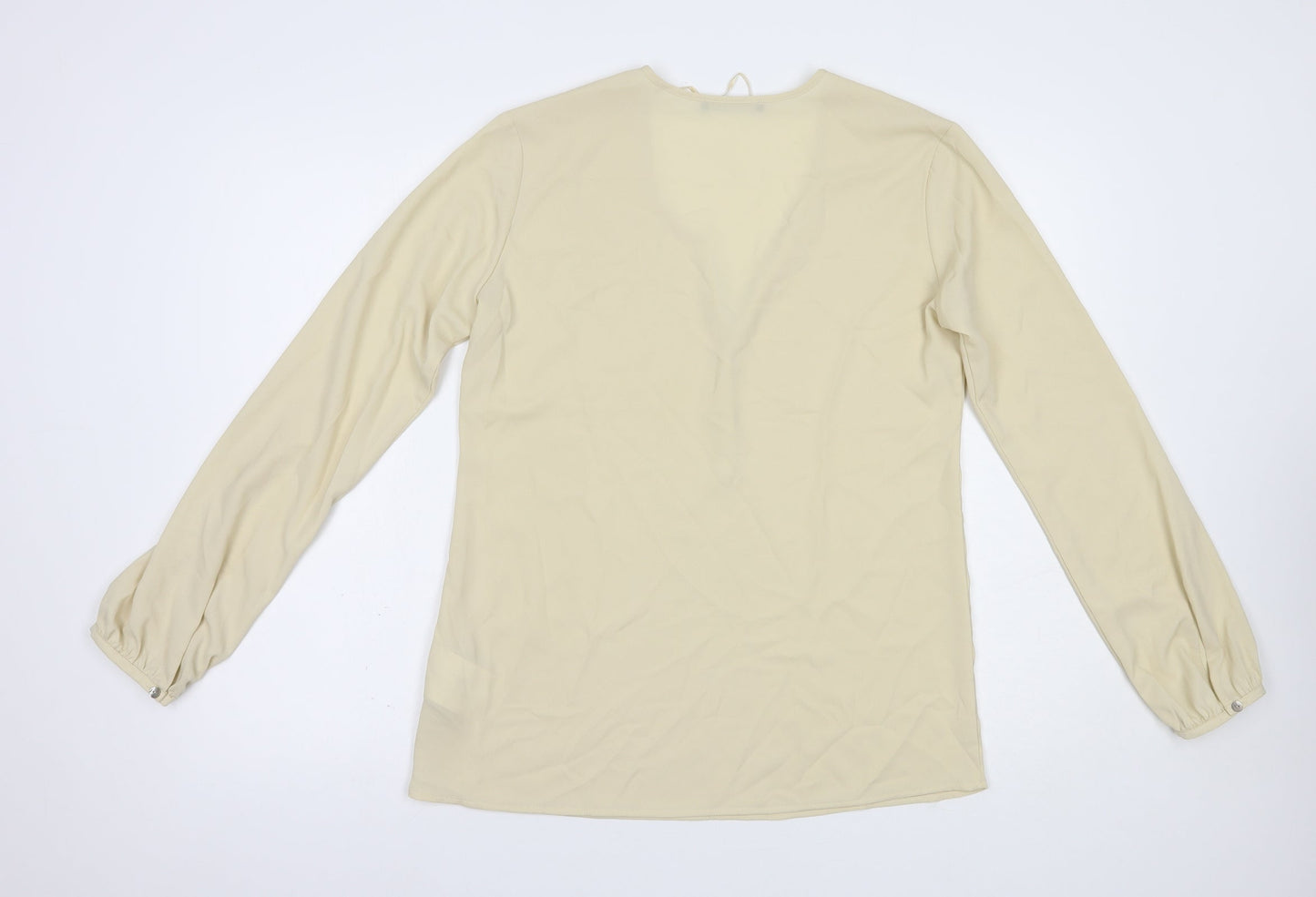 Esprit Womens Beige  Polyester Basic Blouse Size 12 V-Neck