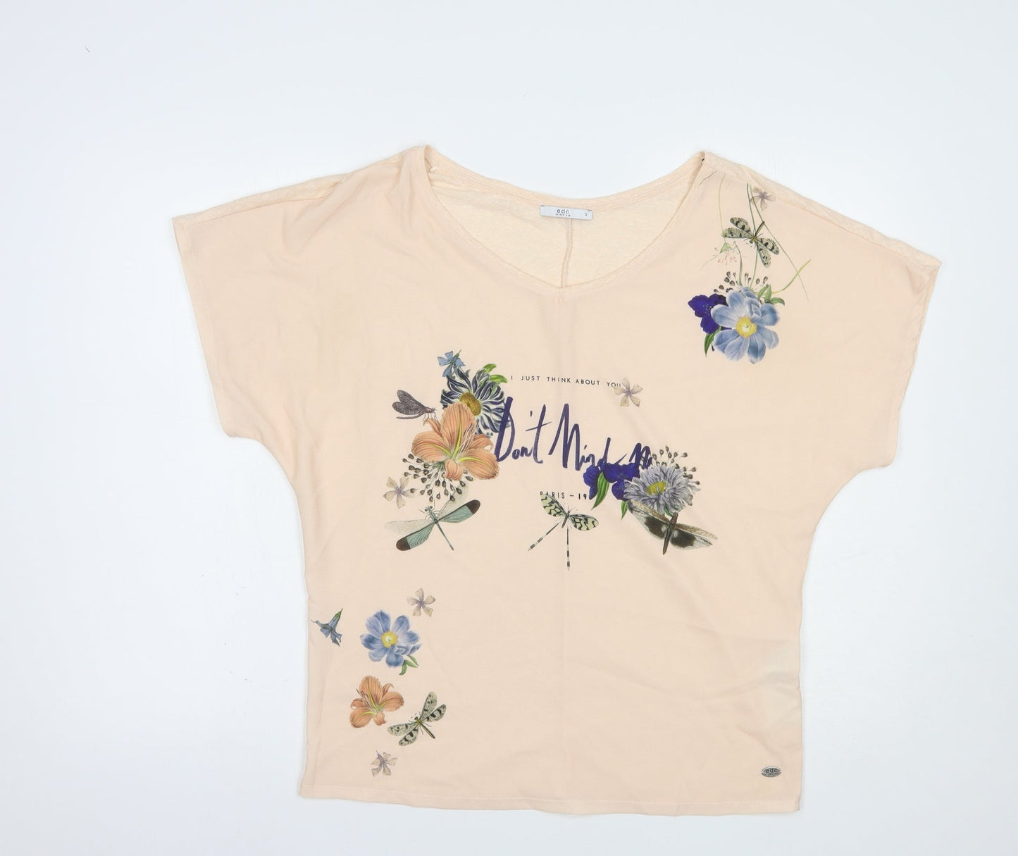 Esprit Womens Pink  Polyester Basic Blouse Size S V-Neck