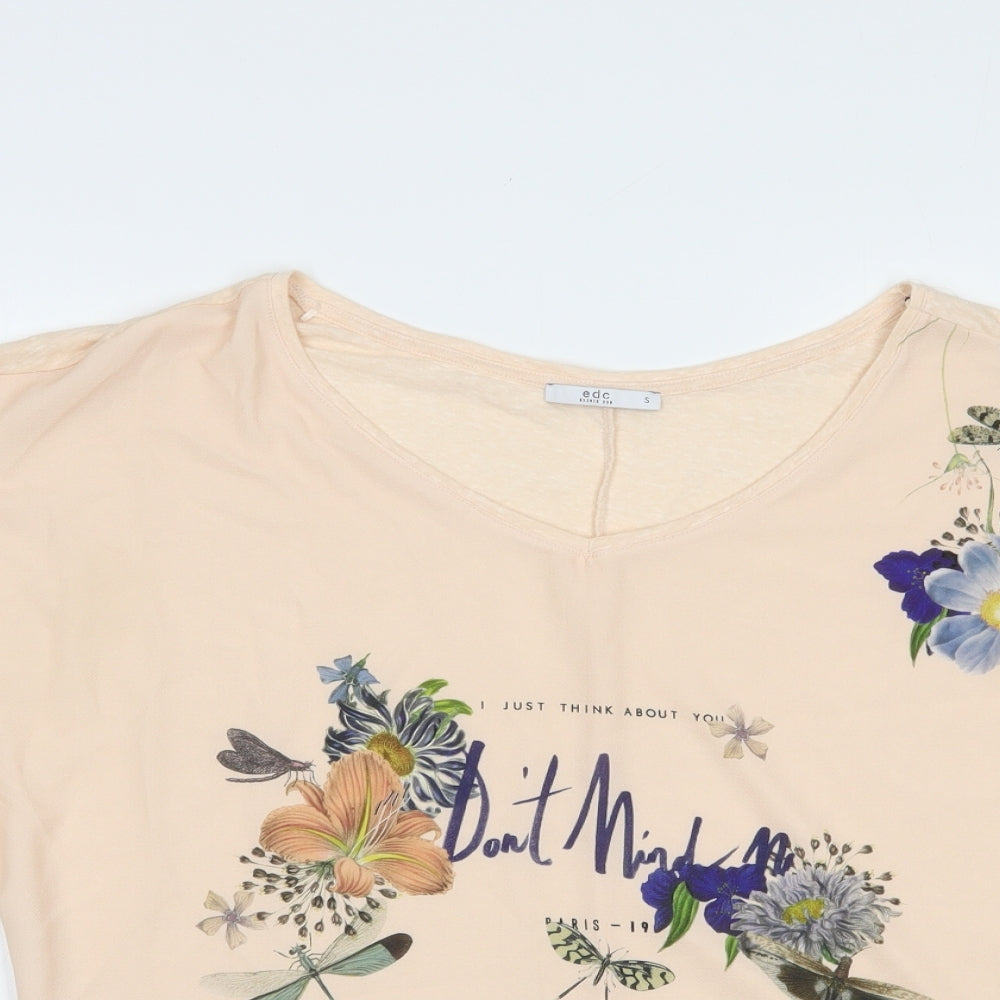 Esprit Womens Pink  Polyester Basic Blouse Size S V-Neck