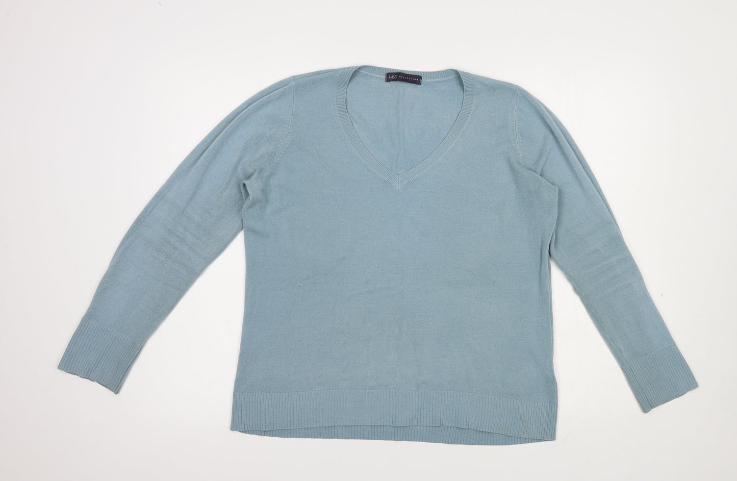 Womens UK Size 14 Marks and Spencer Blue Pullover Jumper