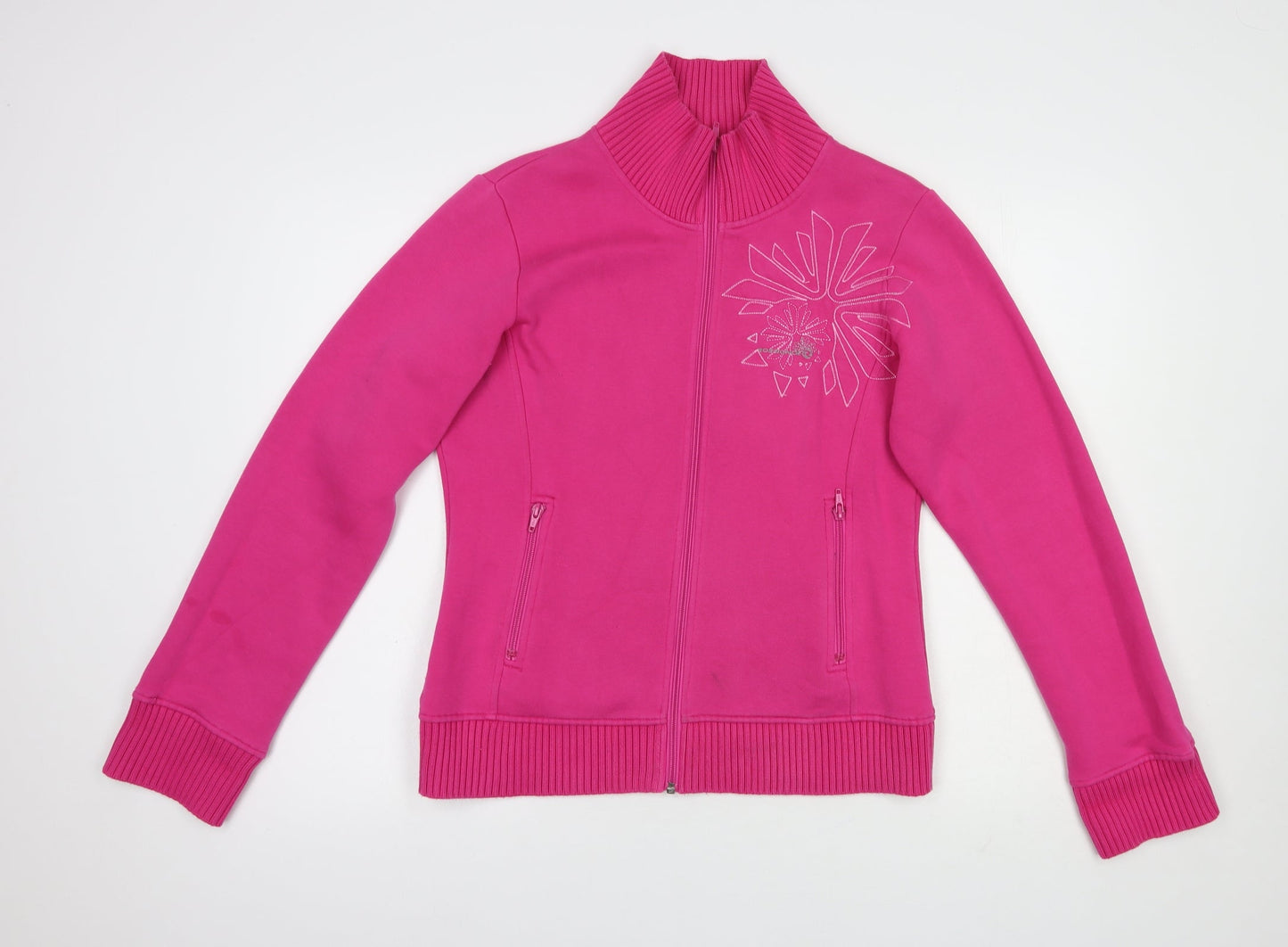 Rossignol Womens Pink  Cotton Full Zip Sweatshirt Size M  Zip