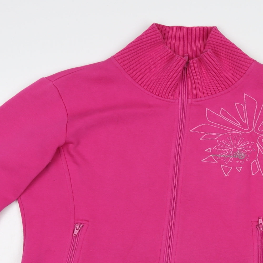 Rossignol Womens Pink  Cotton Full Zip Sweatshirt Size M  Zip