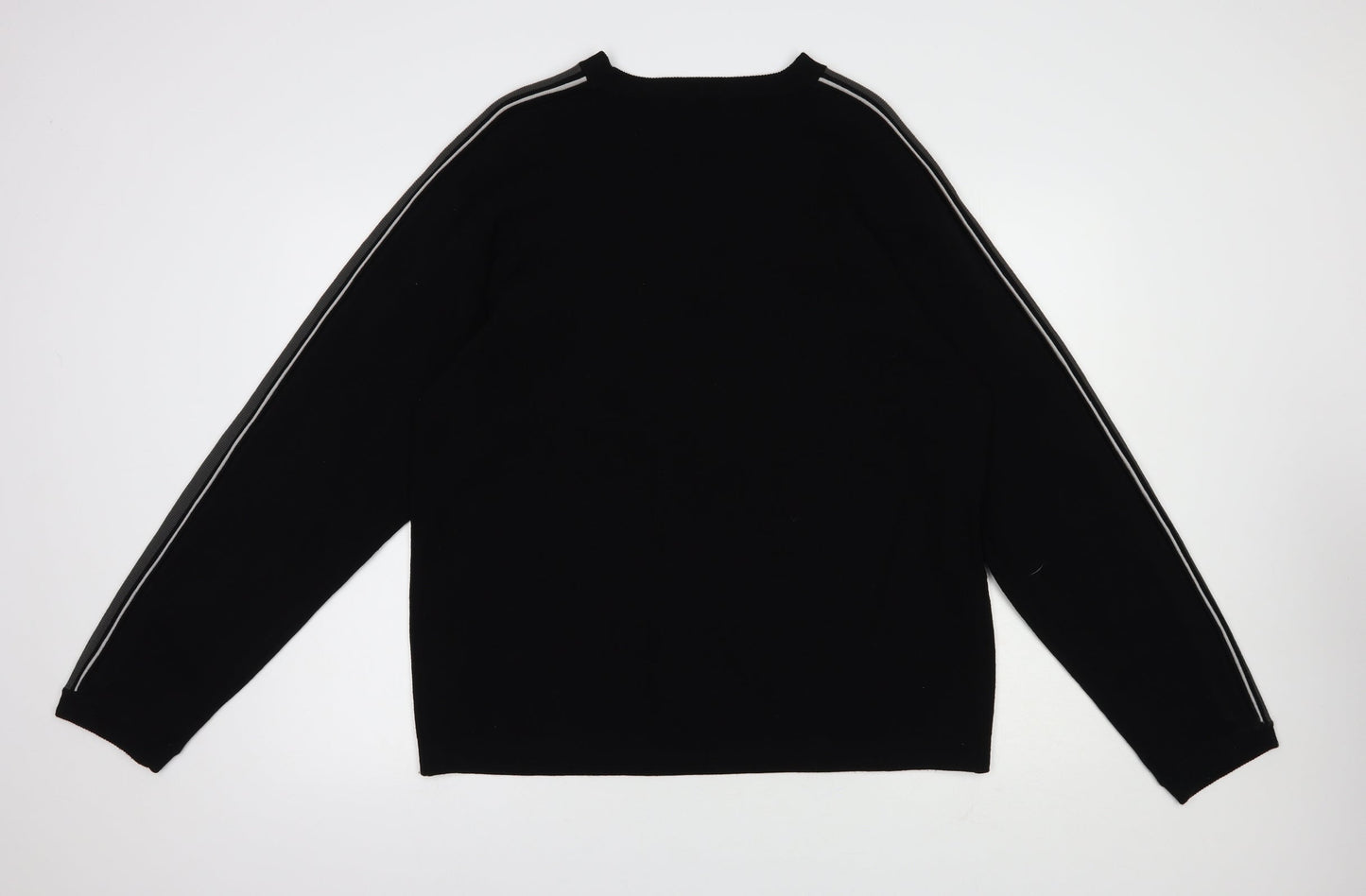 Fashion Union Mens Black Crew Neck  Acrylic Pullover Jumper Size XL