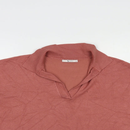 TU Womens Pink Collared  Viscose Pullover Jumper Size 16