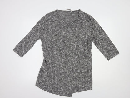 George Womens Grey V-Neck  Viscose Cardigan Jumper Size 16