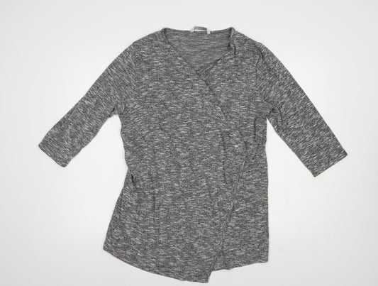 George Womens Grey V-Neck  Viscose Cardigan Jumper Size 16