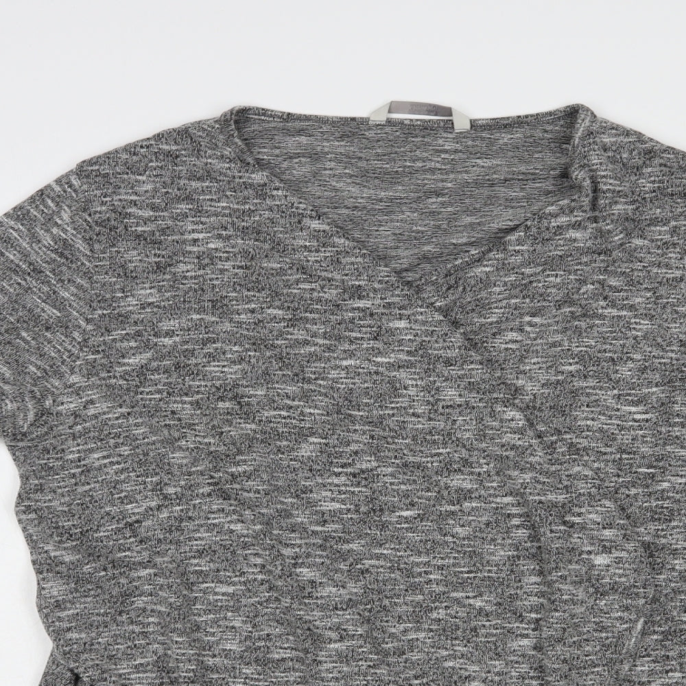 George Womens Grey V-Neck  Viscose Cardigan Jumper Size 16