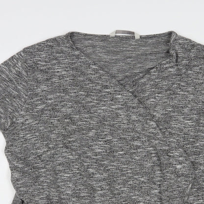 George Womens Grey V-Neck  Viscose Cardigan Jumper Size 16