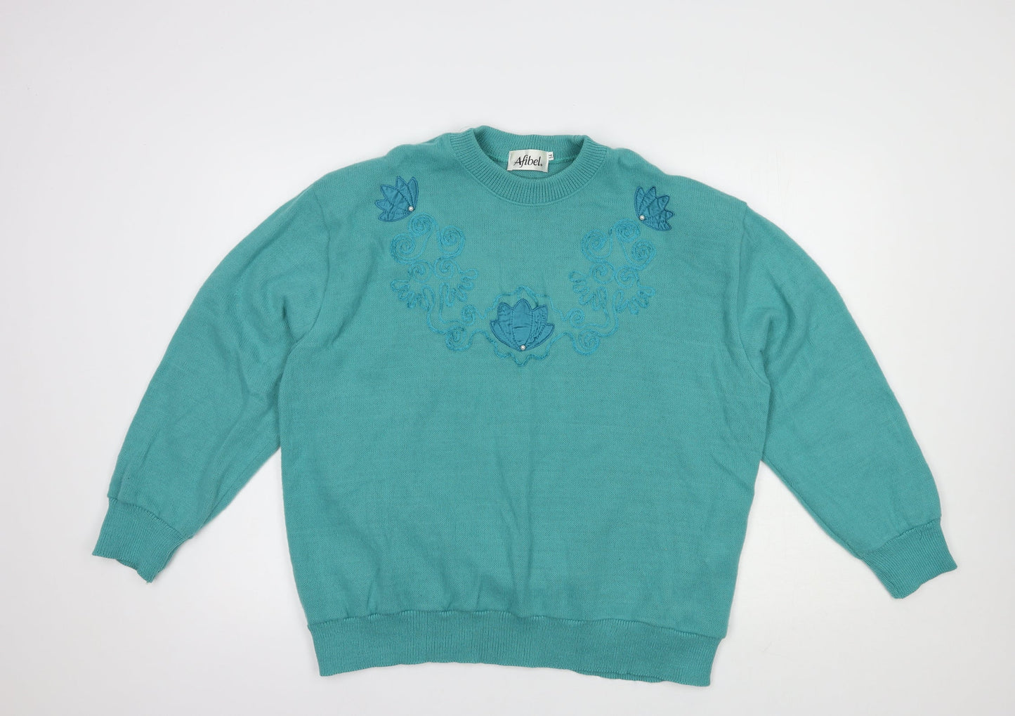 Womens UK Size 24 Afibel Green Pullover Jumper