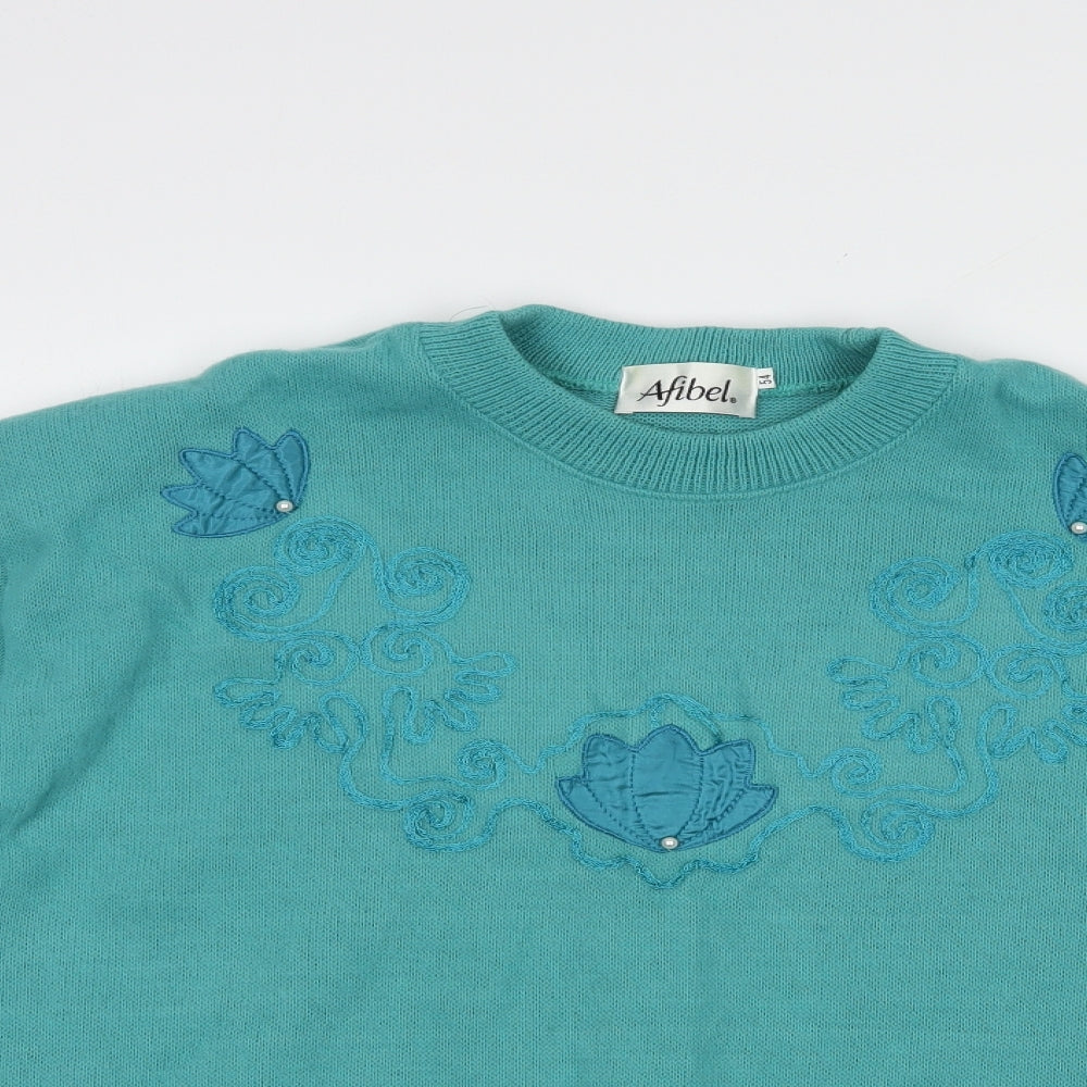 Womens UK Size 24 Afibel Green Pullover Jumper