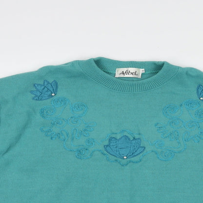 Womens UK Size 24 Afibel Green Pullover Jumper