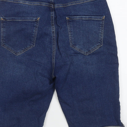 Dorothy Perkins Womens Blue  Cotton Bermuda Shorts Size 6 L10 in Regular Zip