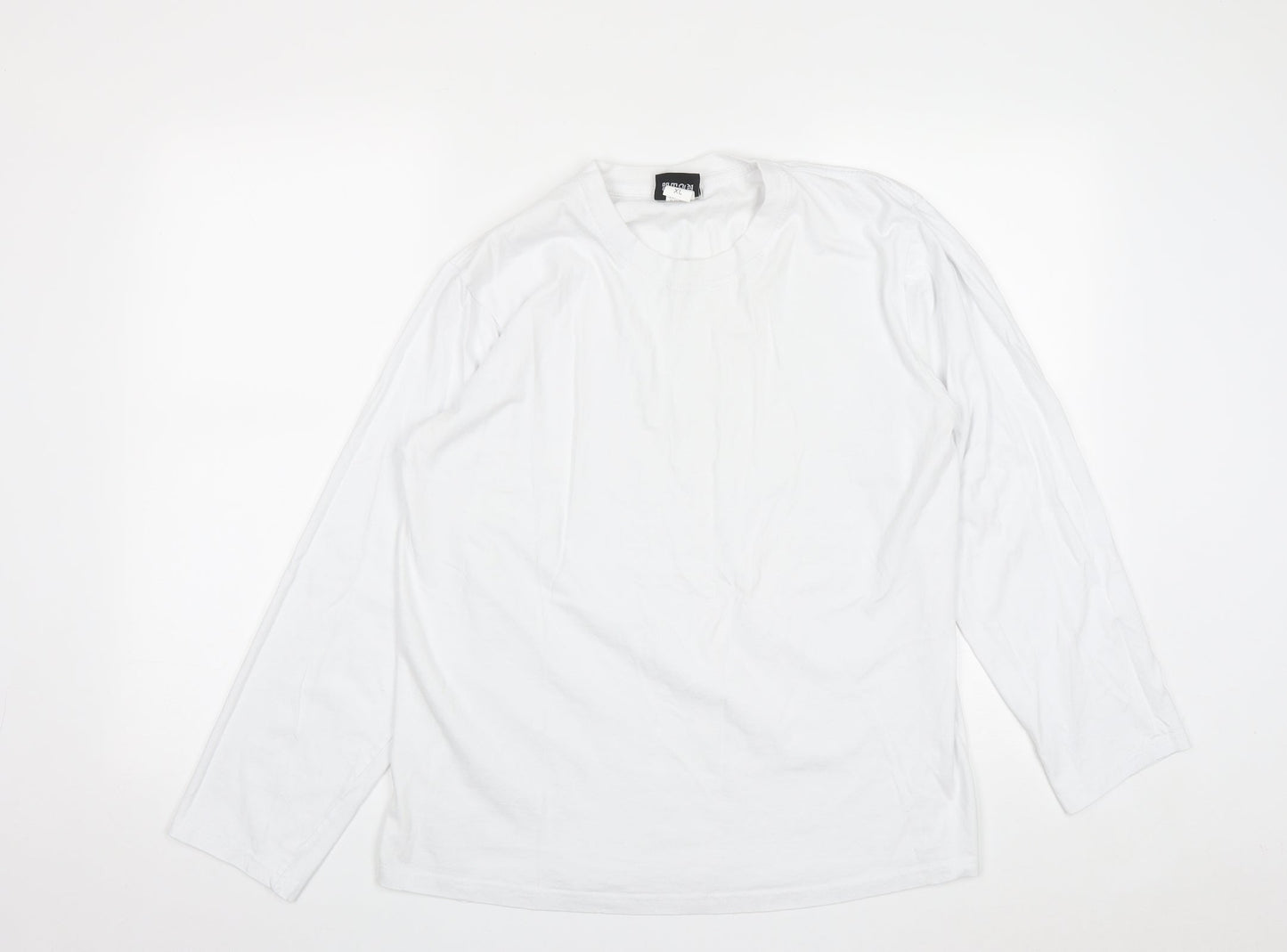 HeyBig Mens White  Cotton  Polo Size XL Round Neck