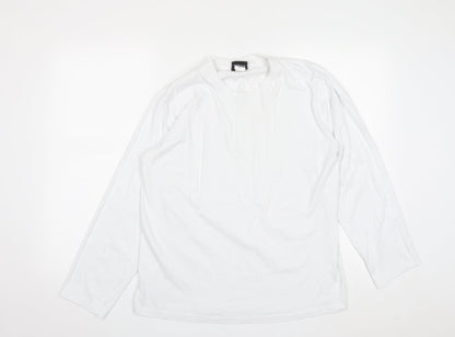 HeyBig Mens White  Cotton  Polo Size XL Round Neck