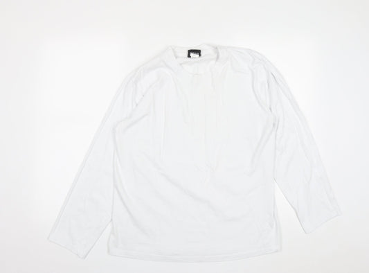 HeyBig Mens White  Cotton  Polo Size XL Round Neck