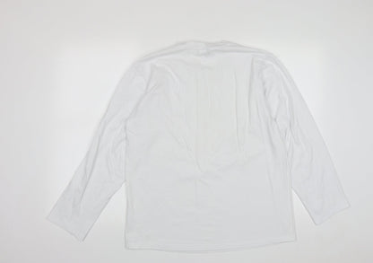 HeyBig Mens White  Cotton  Polo Size XL Round Neck