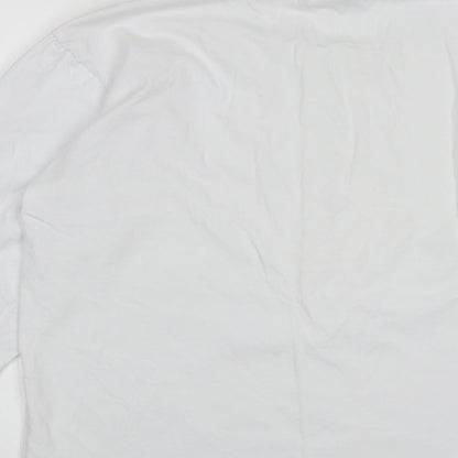 HeyBig Mens White  Cotton  Polo Size XL Round Neck