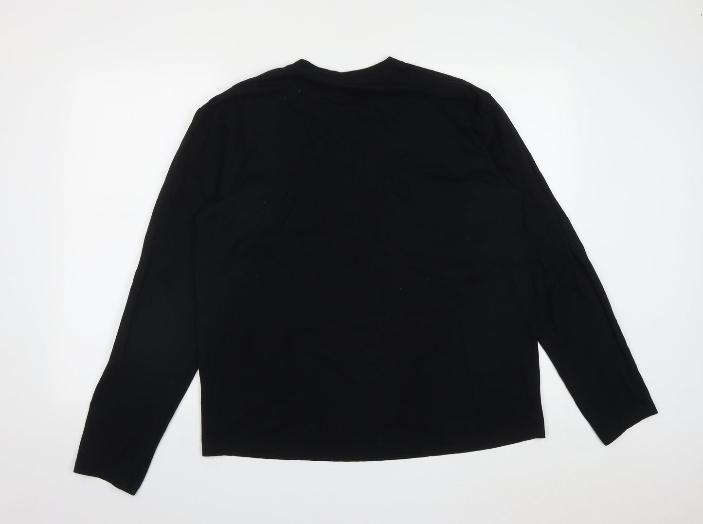 HeyBig Mens Black  Cotton  Polo Size 2XL Round Neck