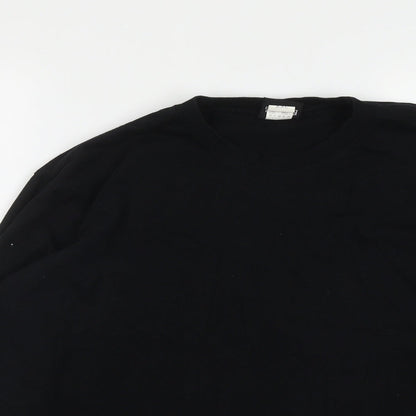 HeyBig Mens Black  Cotton  Polo Size 2XL Round Neck