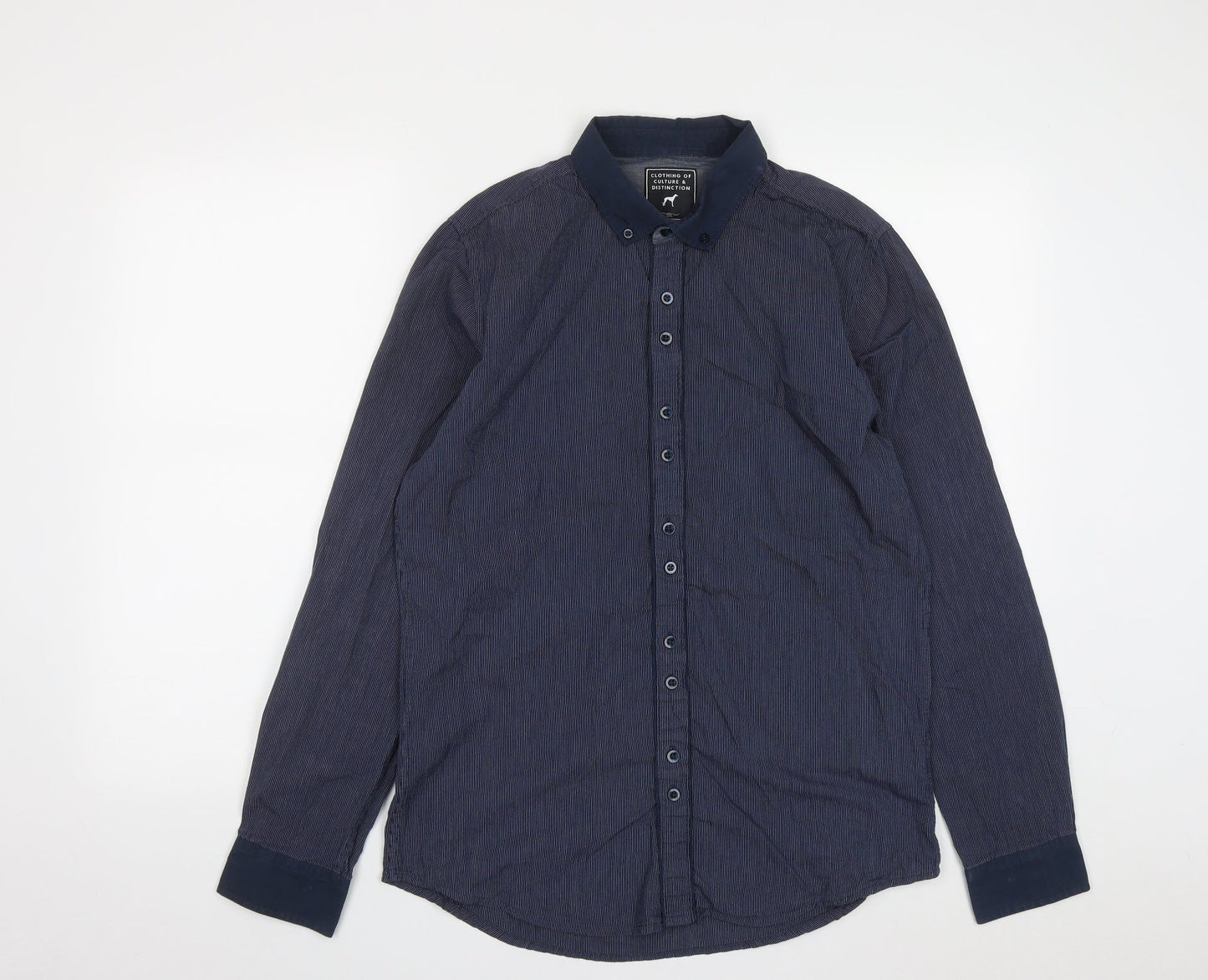Mens UK Size M New Look Blue  Button-Up Long Sleeve Casual Shirt