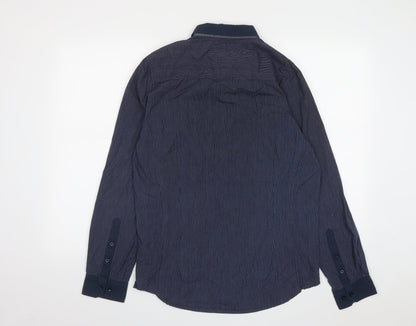 Mens UK Size M New Look Blue  Button-Up Long Sleeve Casual Shirt