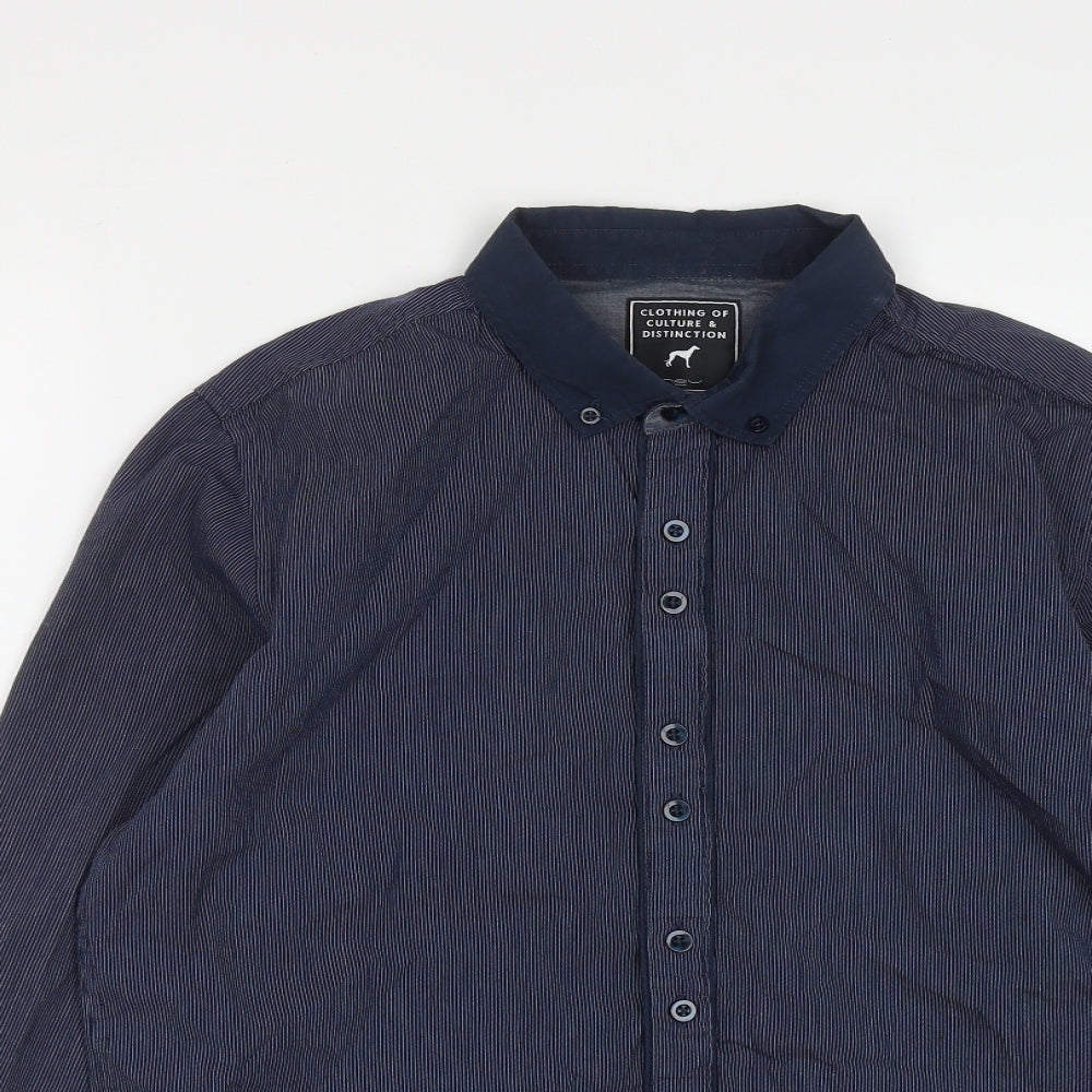 Mens UK Size M New Look Blue  Button-Up Long Sleeve Casual Shirt