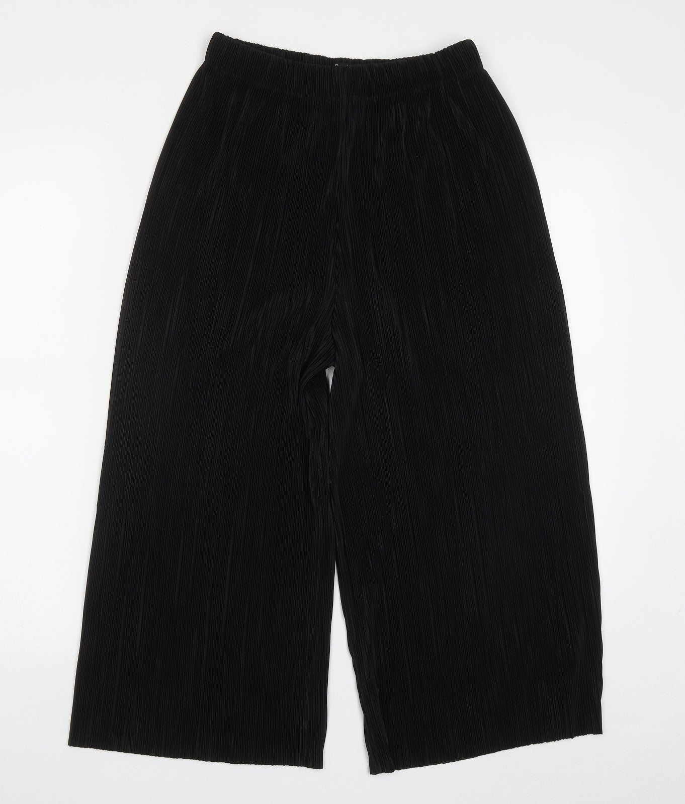 Bershka Womens Black  Polyester Cropped Trousers Size M L20 in Regular