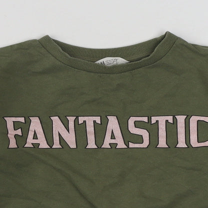 H&M Girls Green  Cotton Pullover Sweatshirt Size 9-10 Years  Pullover